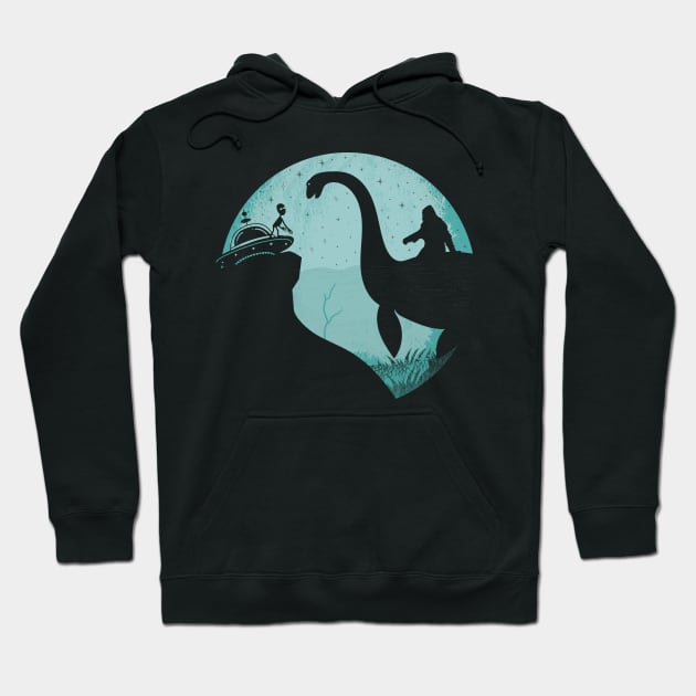 Bigfoot Loch Ness Alien Hoodie by Tesszero